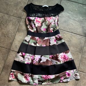 Rinascimento Camo and Flower Print Dress